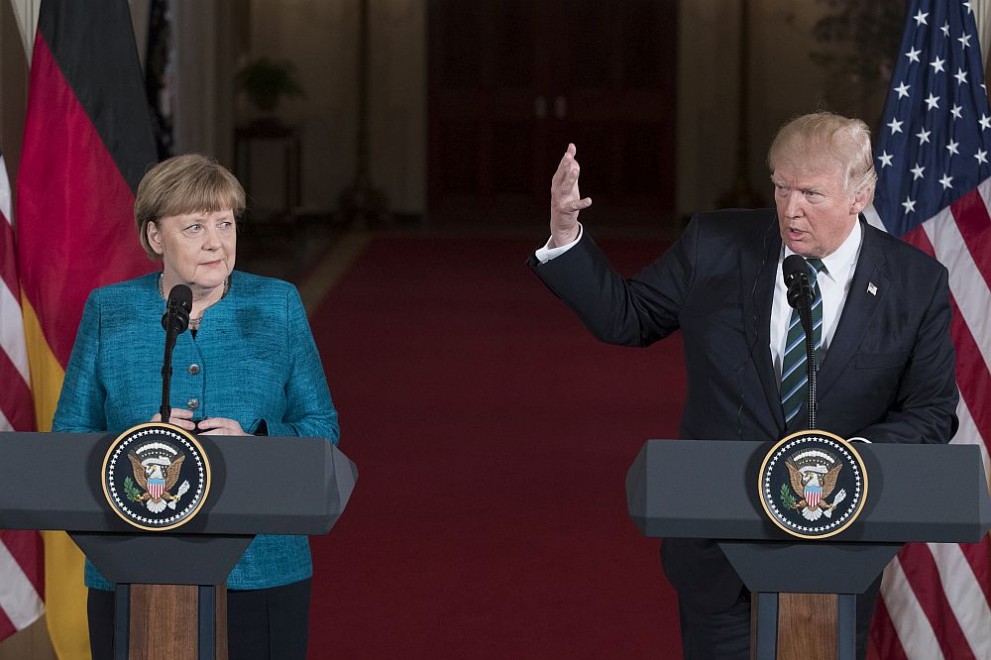 Американският президент Доналд Тръмп и германският канцлер Ангела Меркел