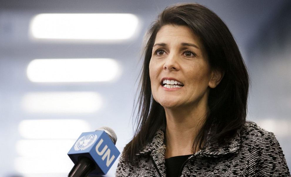  Постоянният представител на Съединени американски щати в Организация на обединените нации Ники Хейли 