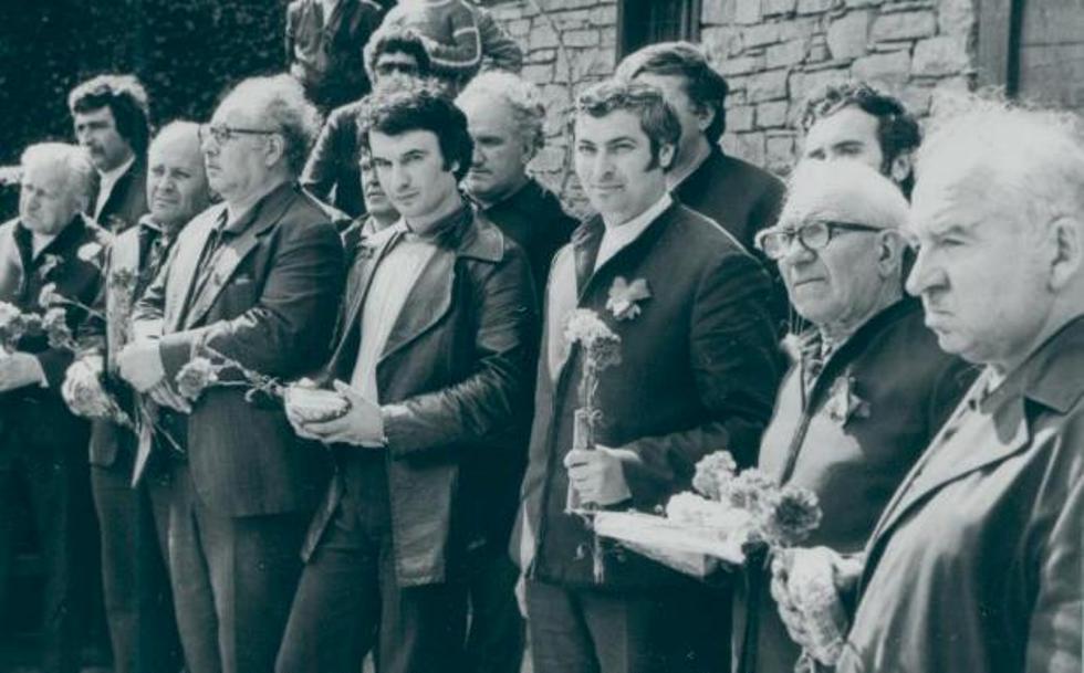 1981 година, работен момент от състезанието, Байо Баев – Габрово и Радослав Киров – Добрич