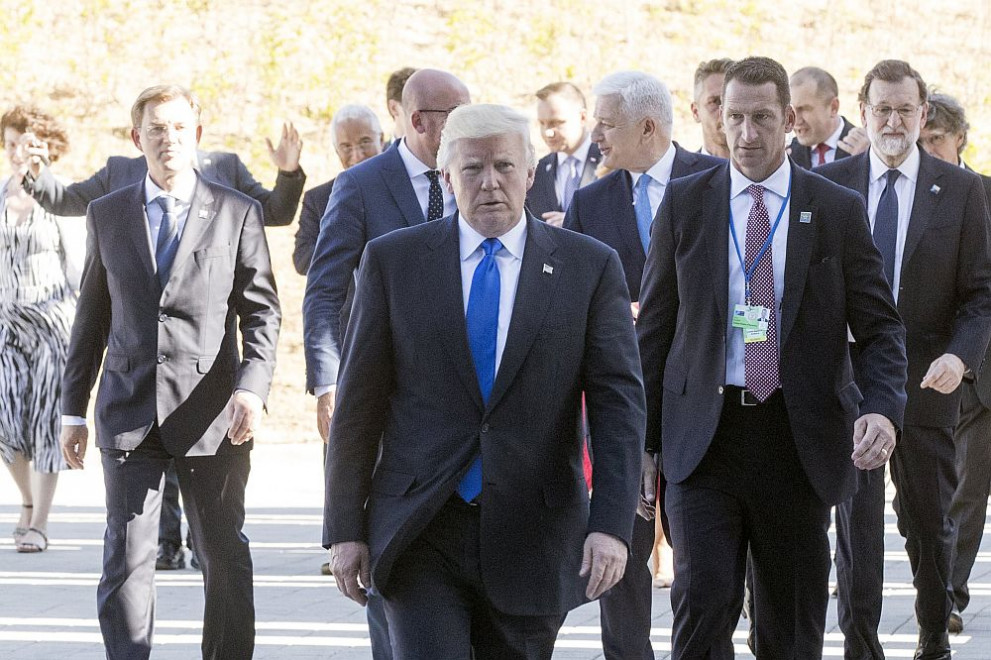 Президентът на САЩ Доналд Тръмп на срещата на НАТО в Брюксел