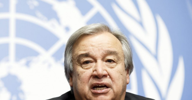 Генералният секретар на ООН Антониу Гутериш изрази безпокойство по повод