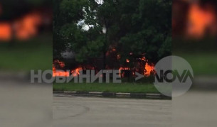 Автобус на градския транспорт изгоря в София