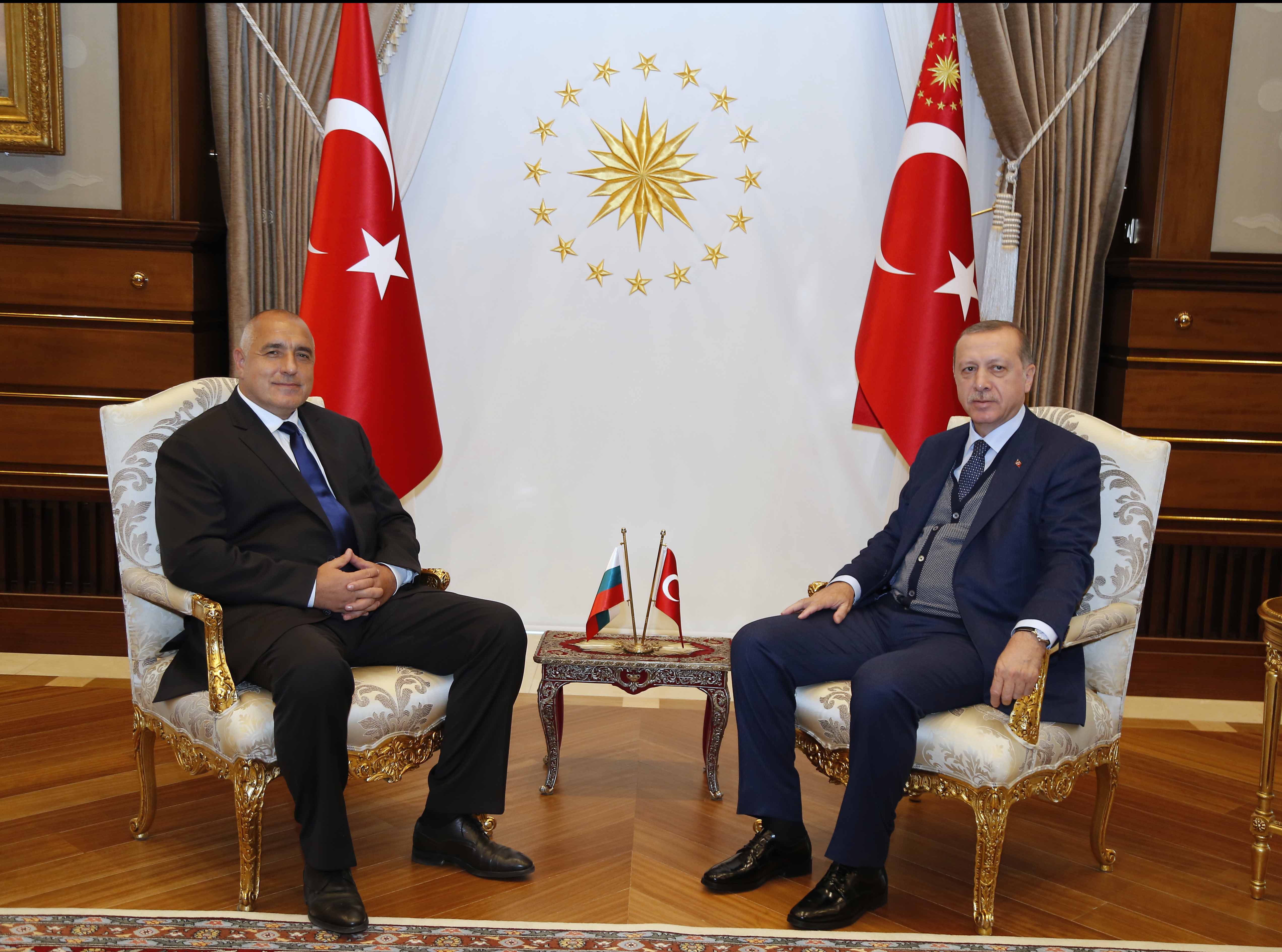 Началото на срещата на премиера Борисов с президента на Турция Реджеп Тайип Ердоган