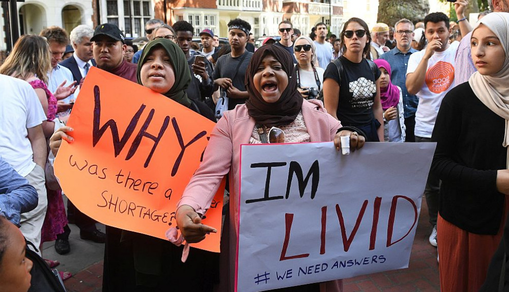  митинг пожар Лондон 