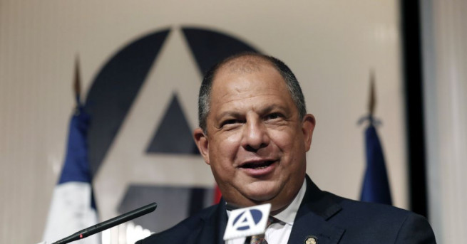 Президентът на Коста Рика Луис Гилермо Солис Ривера по време