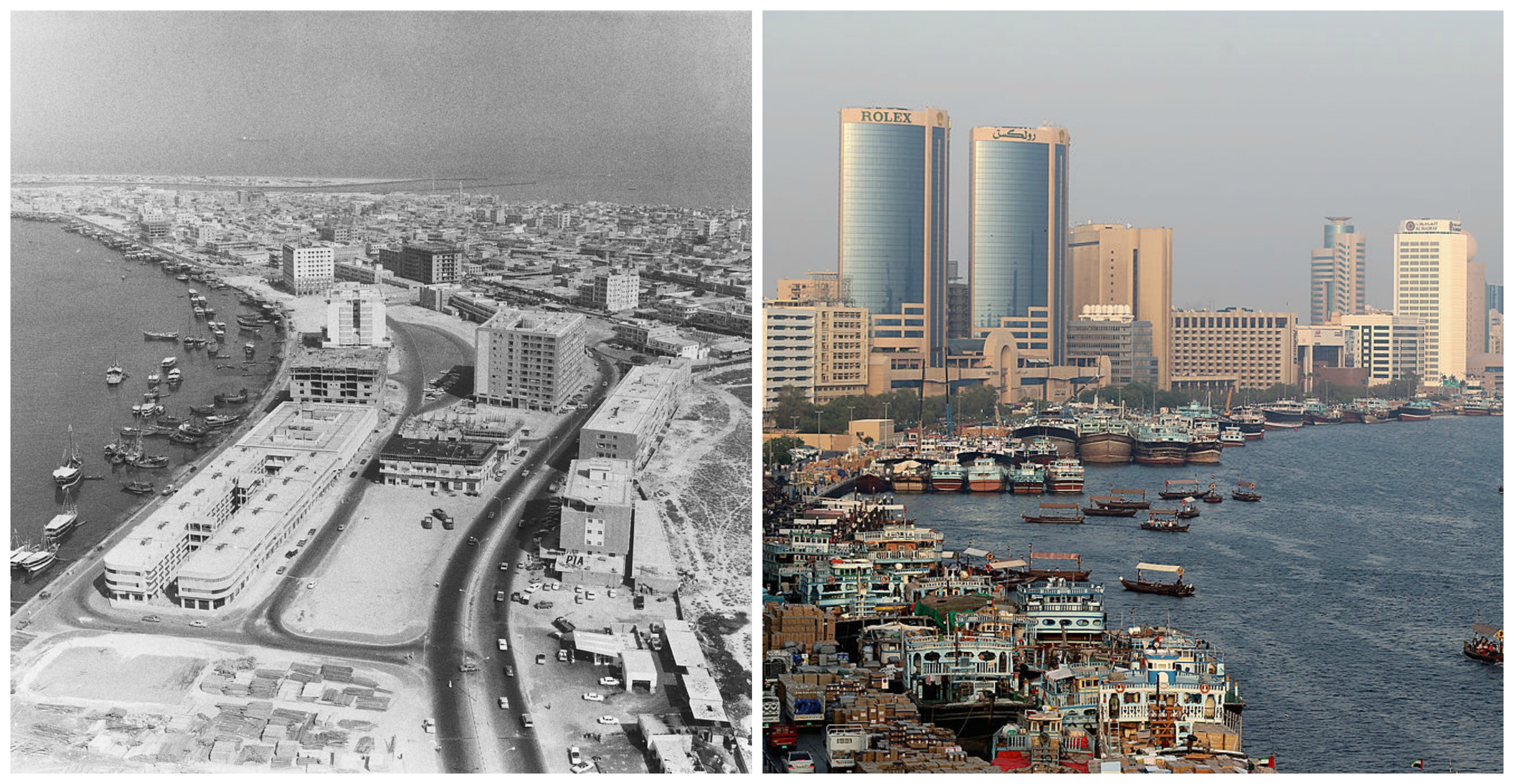 Дубай през 1978 година и сега