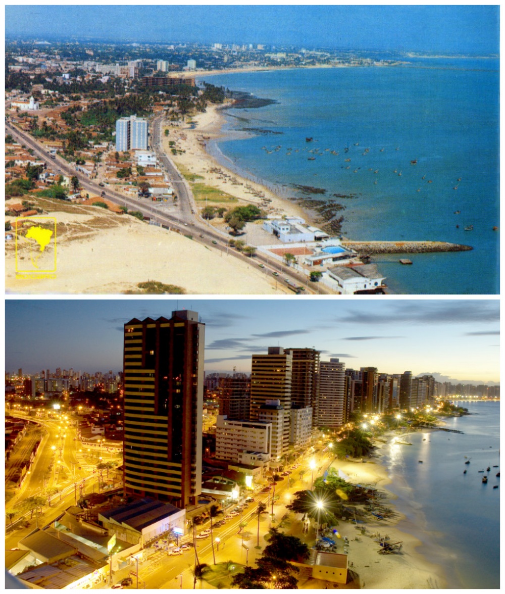 Форталеза, Бразилия, през 1980 г. и днес