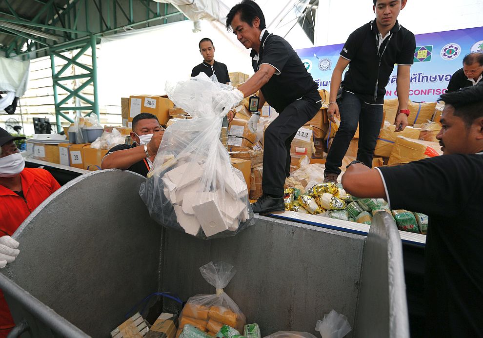 В Тайланд бяха изгорени наркотици за повече от 526 милиона евро