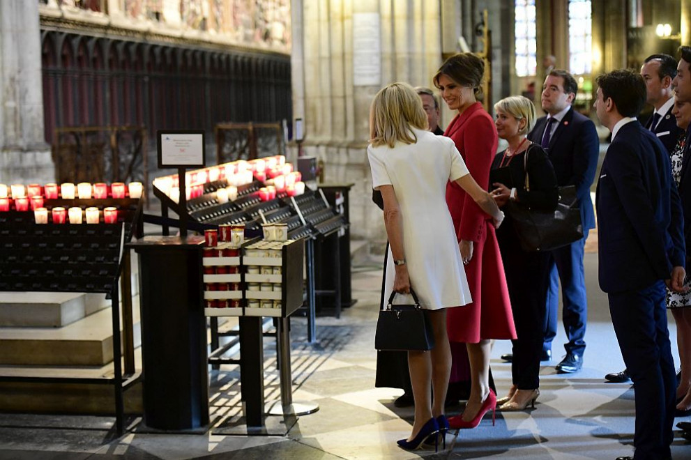  Мелания Тръмп и Брижит Макрон 