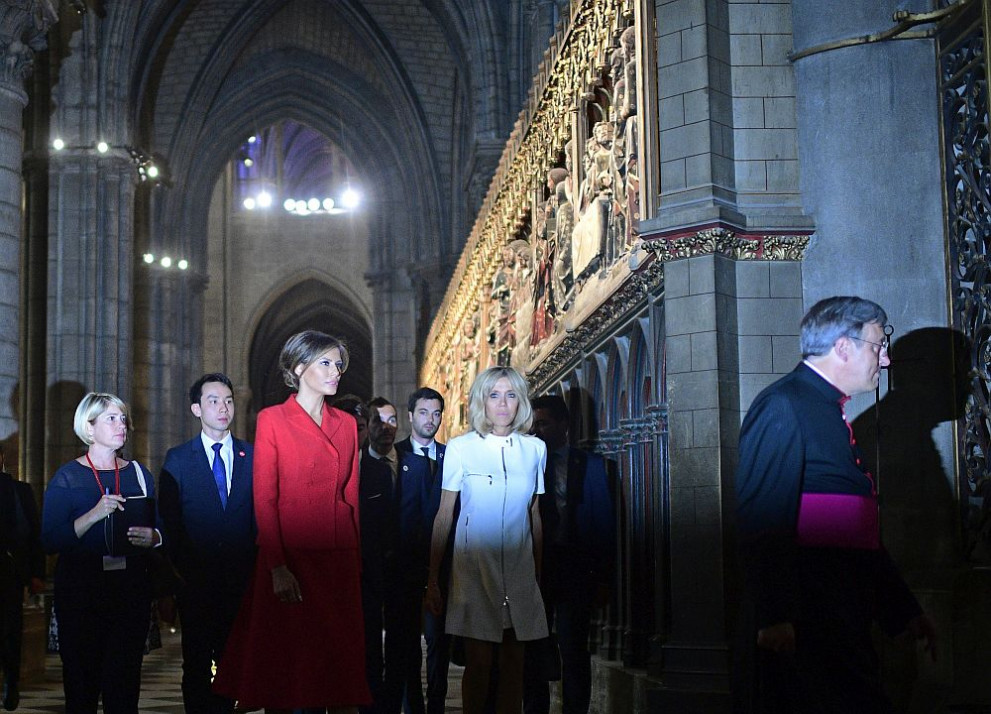  Мелания Тръмп и Брижит Макрон 