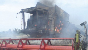 Пожар в зърнокомбайн