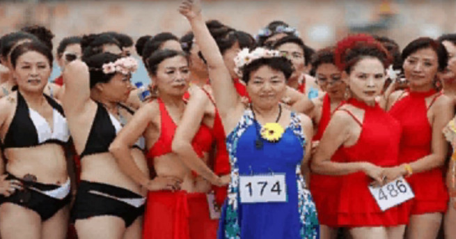 В китайския град Тиендзин се състоя конкурс по бикини за