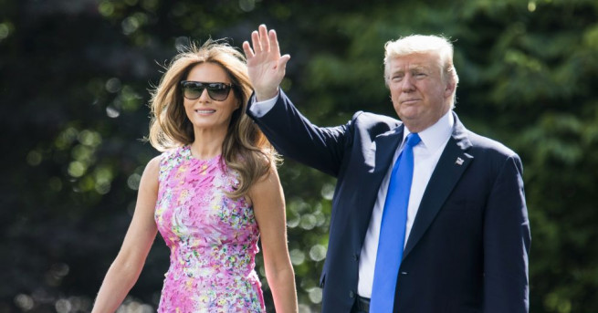 Президентът на САЩ Доналд Тръмп и съпругата му Мелания долетяха