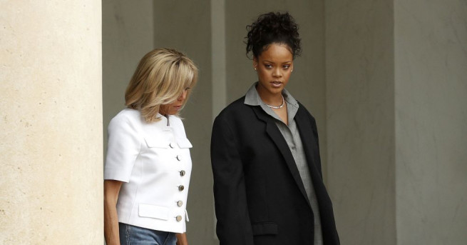 Барбадоската поп певица Риана се срещна днес с френския президент