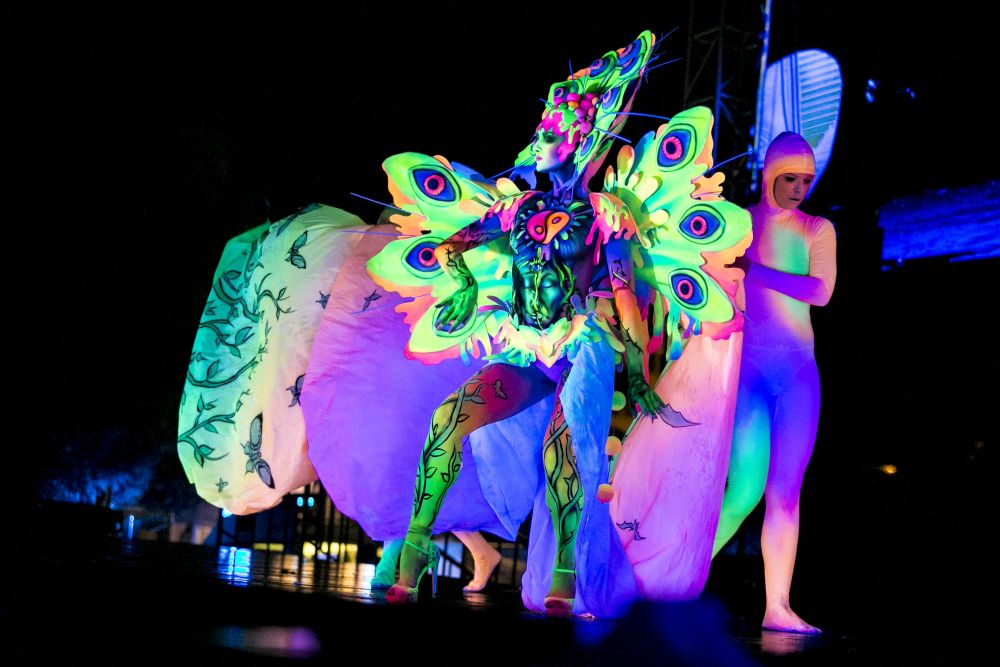 Модели се превърнаха в живи платна на Световния фестивал по бодипейнтинг в австрийския град Клагенфурт.<br />
<br />
По време на проявата участниците са декорирани не само с бои, но и със сложен макияж от латекс, който често им придава вид на извънземни.<br />
 <br />
Тридневният фестивал, който отбелязва 19-ото си издание, събра 60 художници от над 50 страни.<br />
 