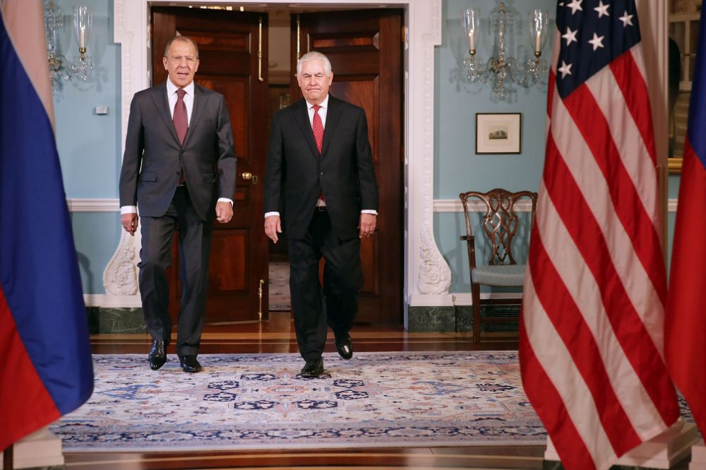 Руският външен министър Сергей Лавров и държавният секретар на САЩ Рекс Тилърсън 