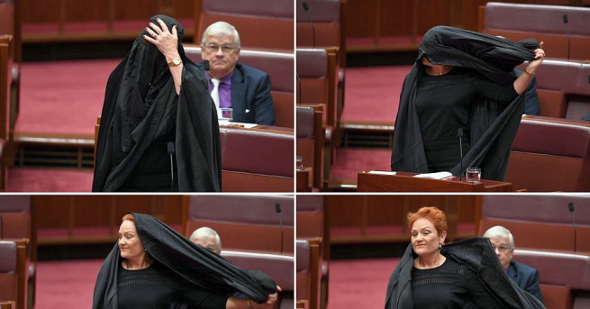 Австралийската крайнодясна сенаторка Полин Хенсън си навлече критики от правителството