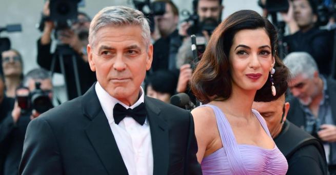 Джордж Клуни и зашеметяващата му съпруга Амал се разходиха във