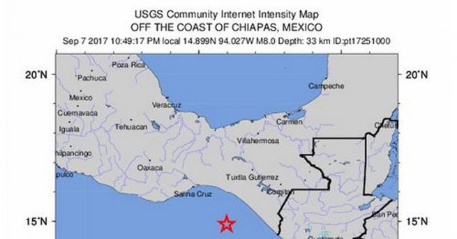 Земетресение с магнитуд 8,1 по скалата на Рихтер разтърси Мексико