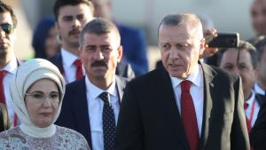 Турският президент Реджеп Тайип Ердоган който се зарази с варианта