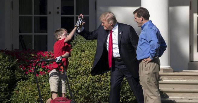 Президентът на САЩ Доналд Тръмп сбъдна мечтата на 11 годишно момче