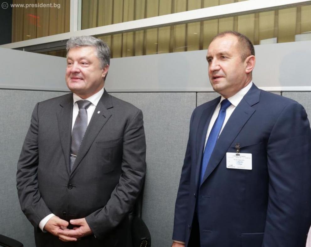  Президентът Румен Радев се срещна в Ню Йорк със своя украински сътрудник Петро Порошенко 