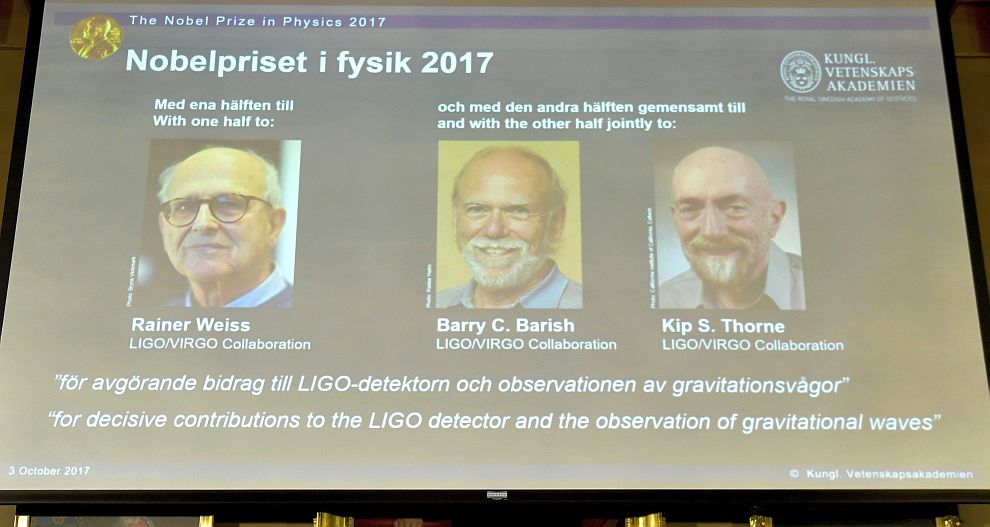 Германецът Райнер Вайс и американците Бари Бериш и Кип Торн спечелиха Нобелова награда за физика