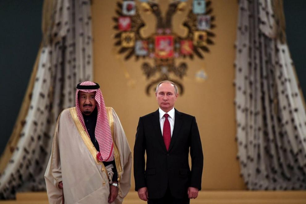 Саудитският крал Салман и руският президент Владимир Путин