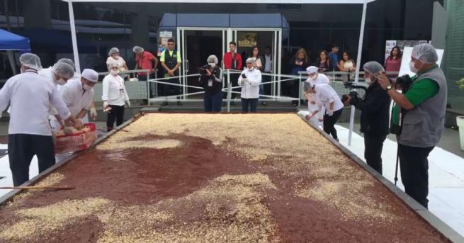 Сладкари в Перу направиха най големия натурален шоколад с ядки в