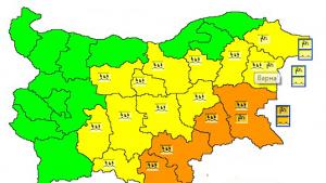 Карта на опасните явления за 25 октомври