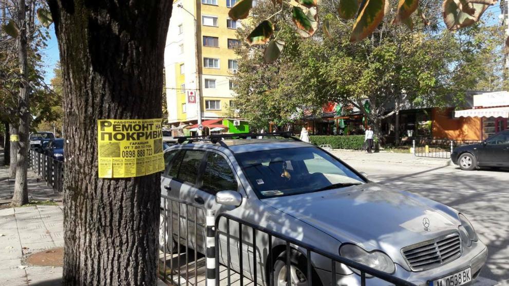 Поставянето на реклами по дърветата е забранено.