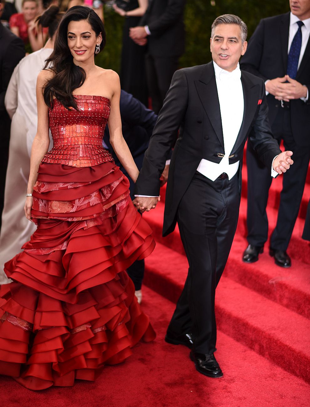  Амал и Джордж Клуни на Met Gala през 2015 година 