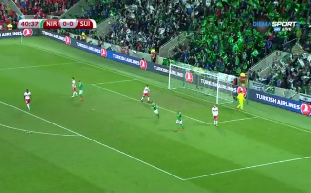 Северна Ирландия и Швейцария изиграха първа част на високи обороти