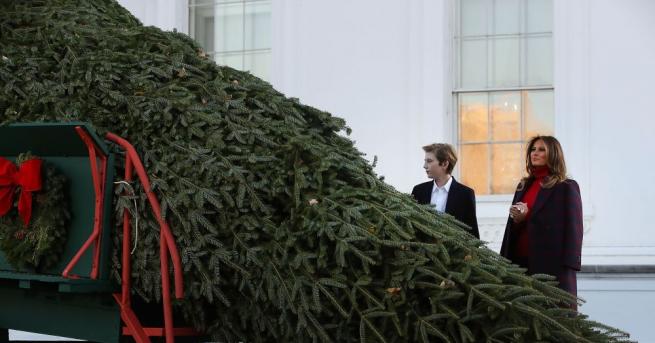 Мелания Тръмп продължи традицията първата дама да посреща коледното дърво