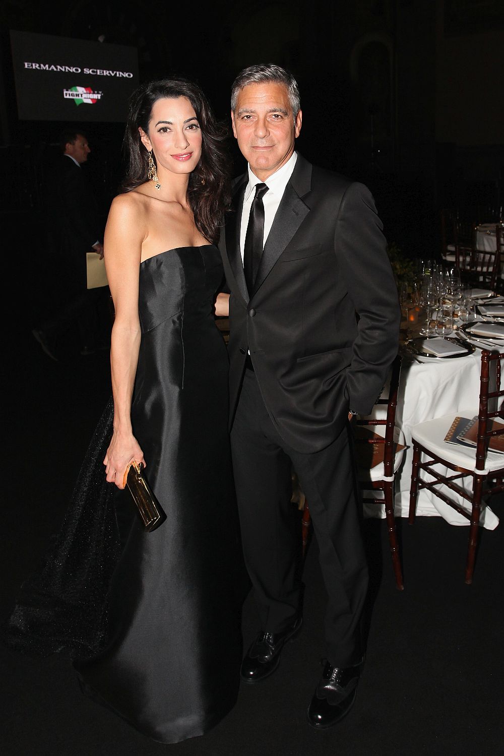 Актьорът Джордж Клуни и правозащитничката Амал са женени от 2014 година. Възрастовата разлика между двамата е 17 години. През 2017 година те станаха родители на близнаци. На снимката: Джордж и Амал Клуни през 2014-а