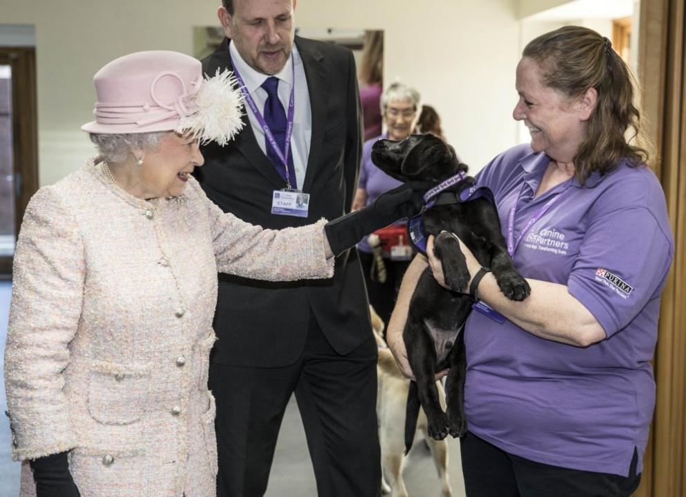 Прелестно куче подари букет на кралица Елизабет