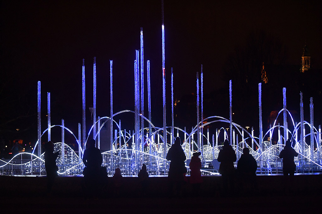 Коледни светлини във Варшава, Полша, 25 декември 2017 г.