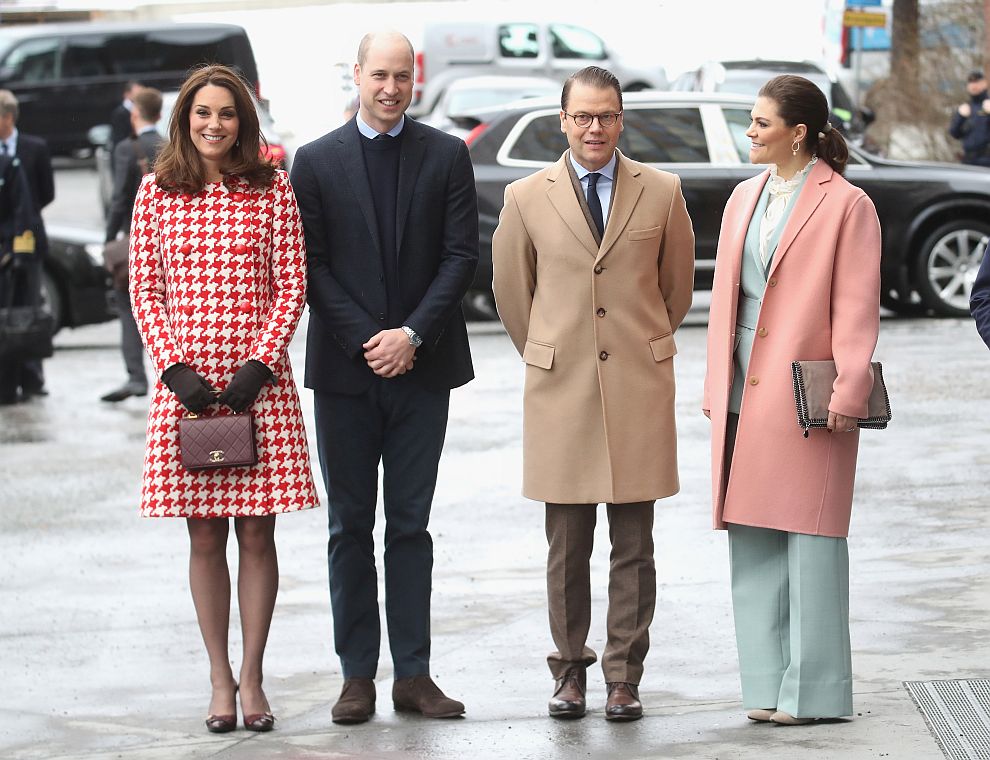 Принц Уилям, херцогиня Катрин, принц Даниел и принцеса Виктория 