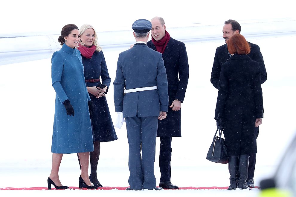 Принц Уилям със съпругата си херцогиня Катрин и принц Хаакон със съпругата си принцеса Мете-Марит