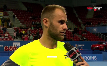 Щастливият Копил след класирането на 1/2-финал на DIEMA XTRA Sofia Open