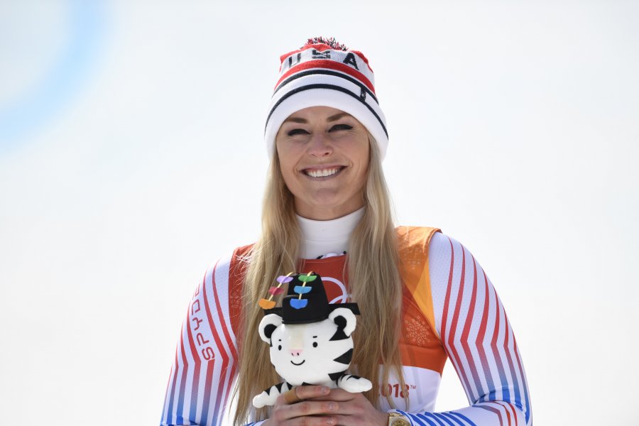 Спускане Линдзи Вон ски жени1