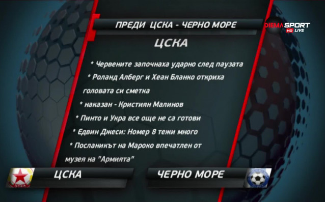 ЦСКА посреща Черно море на стадион Българска армия в дербито
