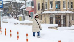 сняг зима шумен обстановка лед път