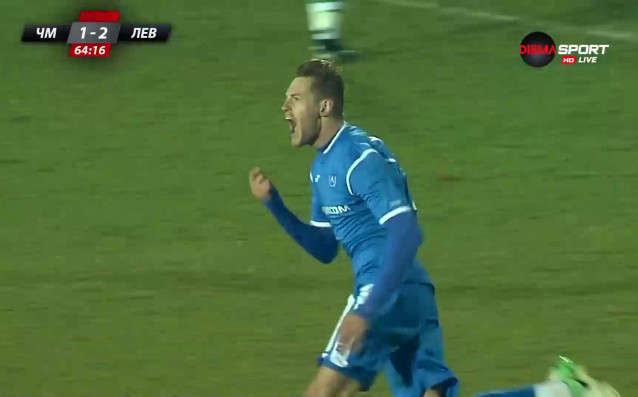 Давид Яблонски вкара трети гол за Левски срещу Черно море