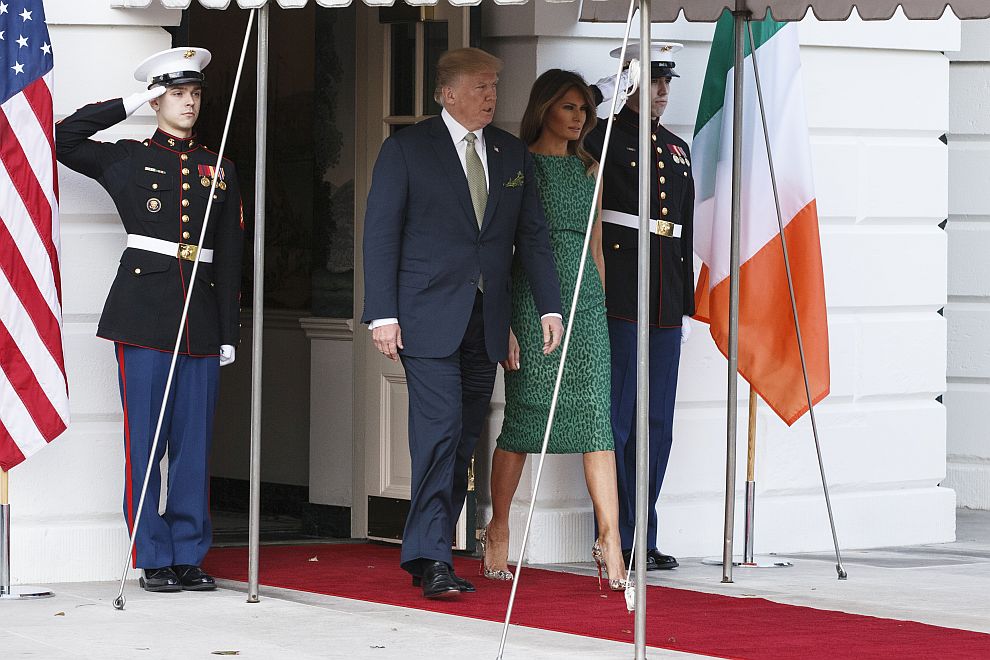 Доналд и Мелания Тръмп посрещнаха в Белия дом ирландския премиер Лио Варадкар
