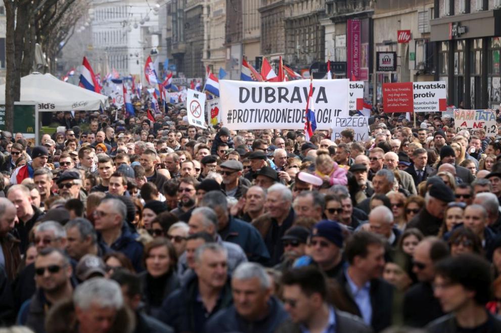 Загреб протест Истанбулска конвенция