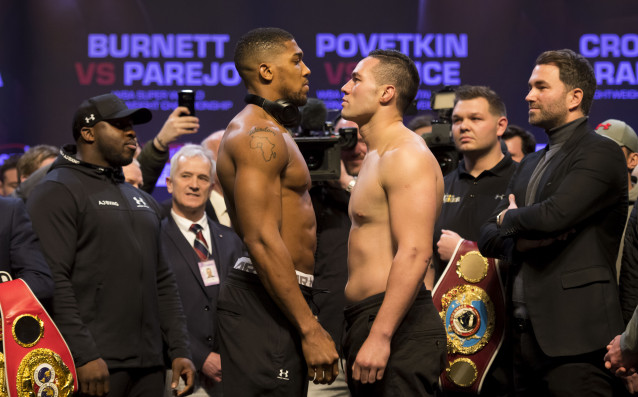 Предстоящата тази вечер дългоочаквана обединителна боксова срещу между Антъни Джошуа