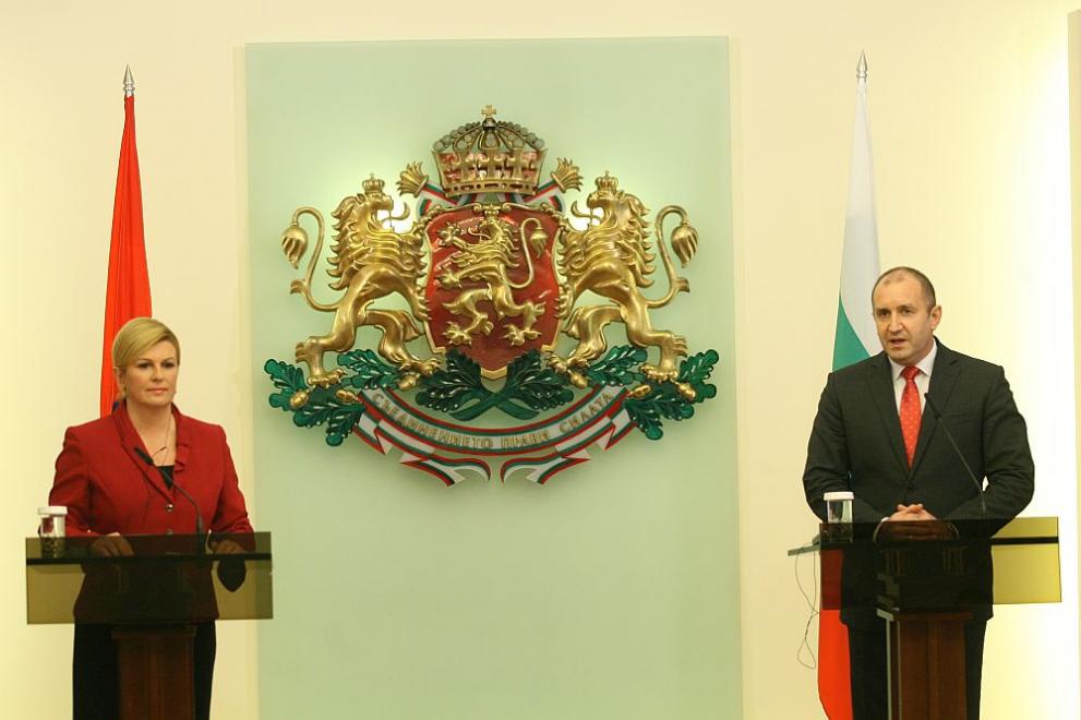 Президентът на България Румен Радев и хърватският му колега Колинда Грабар-Китарович