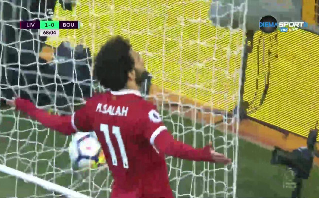 Мохамед Салах реализира втори гол за Ливърпул в двубоя с