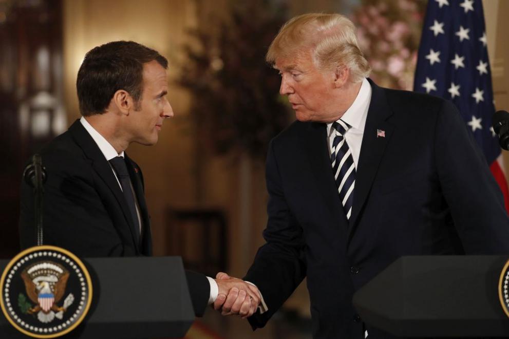  Доналд Тръмп и Еманюел Макрон 